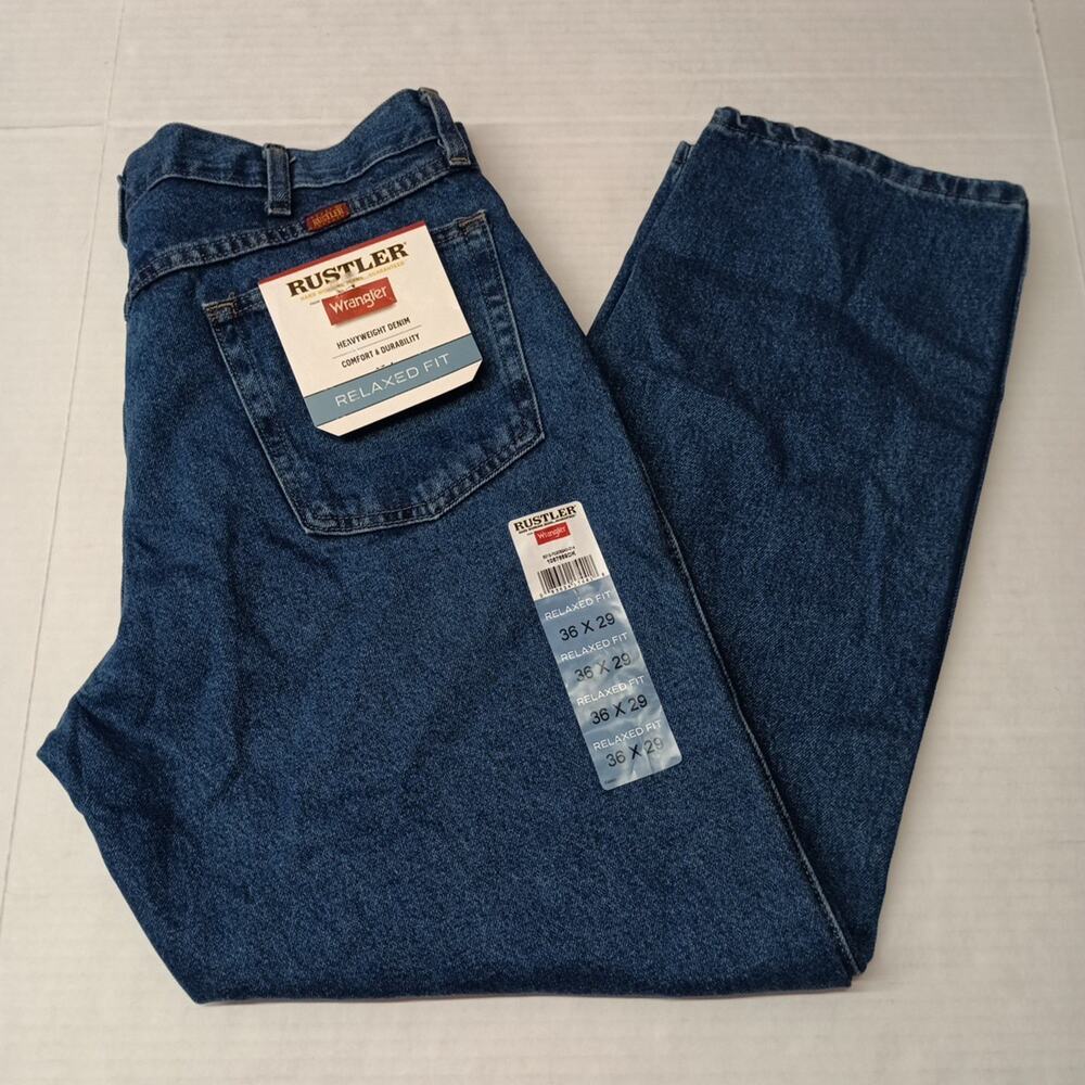 Wrangler Rustler Jeans Men's Size 36x29 Blue Relaxed‎ Fit